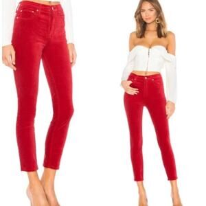 Rag & Bone Jeans Womens 28 Red Velvet Skinny High Rise Cotton Tomato Girl